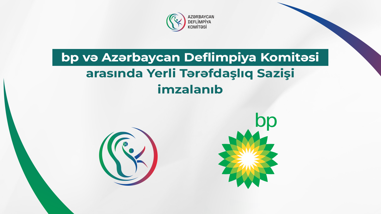 bp və Azərbaycan Deflimpiya Komitəsi arasında Yerli Tərəfdaşlıq haqqında Saziş imzalanıb